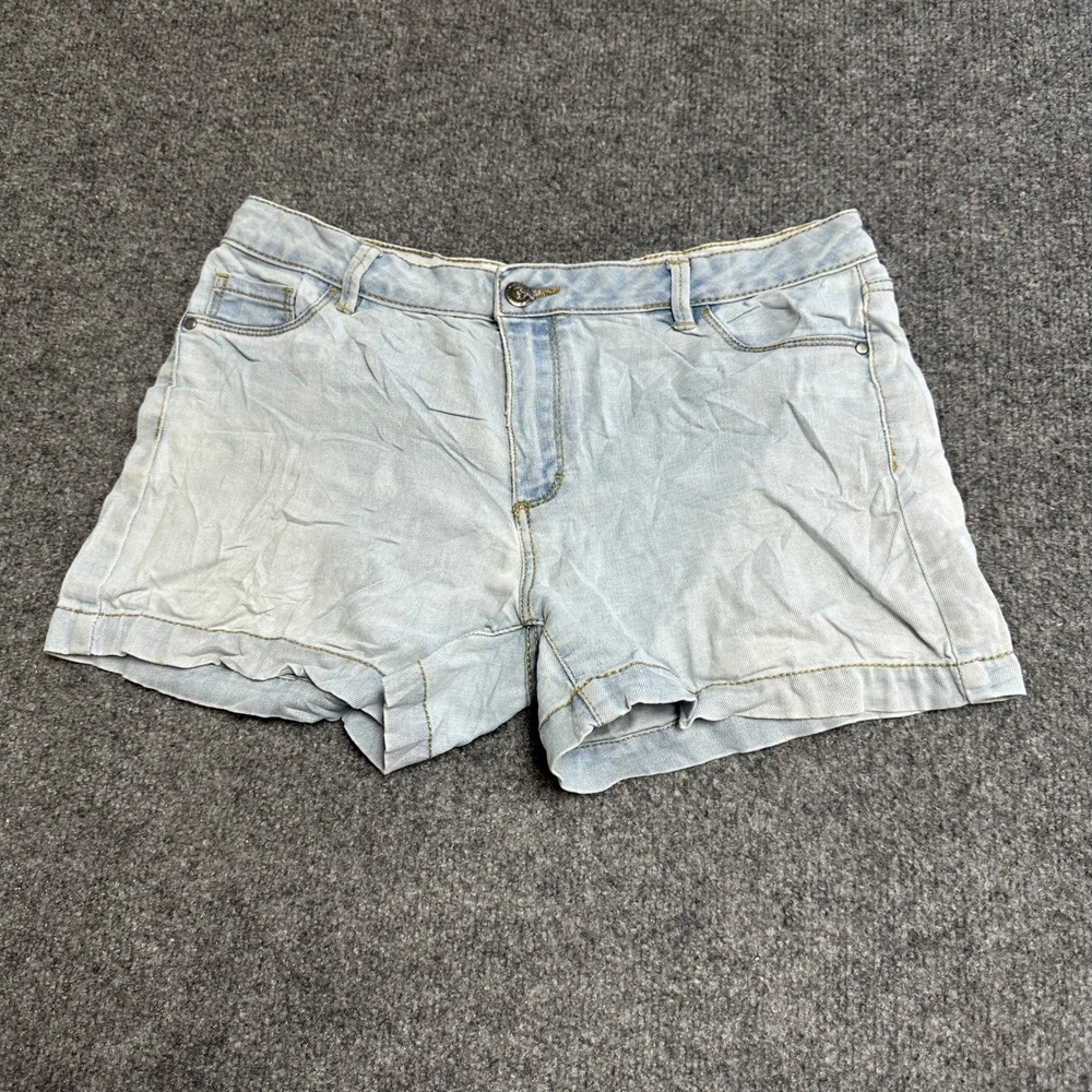 Groggy Shorts Womens Size 36 Blue Light Wash Denim Cuffed Casual Summer